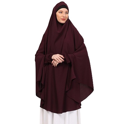 Premium Prayer Hijab -Burgundy